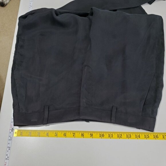 J. Crew NWT Drapey Cupro Blend Trouser Size 10 Black Satin BI237 Wide Leg Flat - Picture 11 of 13